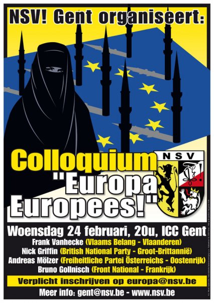 Poster for far-right 'student symposium' in Ghent