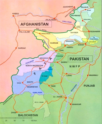 Waziristan within Pakistan (Creative Commons pic)