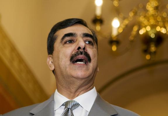 Pakistani prime minister, Syed Yousaf Raza Gilani